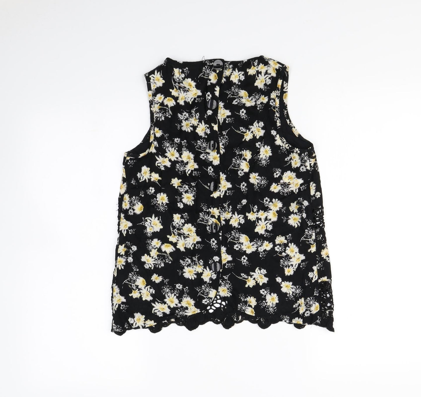 Womens UK Size 8 Topshop Black Cropped Tank
