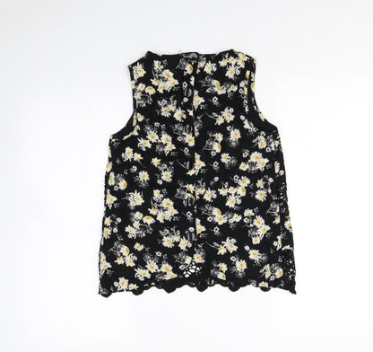 Womens UK Size 8 Topshop Black Cropped Tank