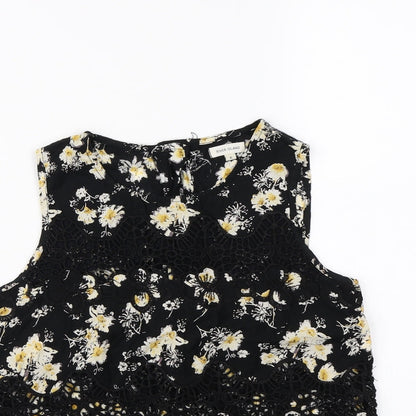 Womens UK Size 8 Topshop Black Cropped Tank