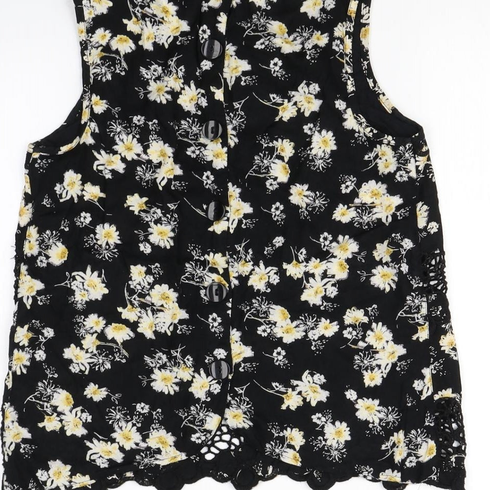 Womens UK Size 8 Topshop Black Cropped Tank
