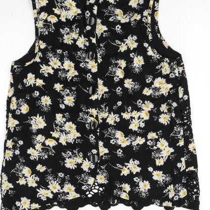 Womens UK Size 8 Topshop Black Cropped Tank
