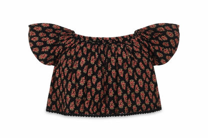 Womens UK Size 6 Topshop Black Cropped Blouse
