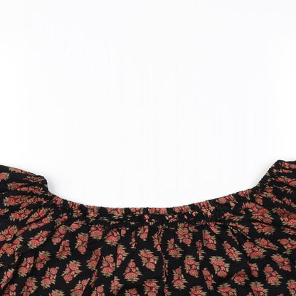 Womens UK Size 6 Topshop Black Cropped Blouse