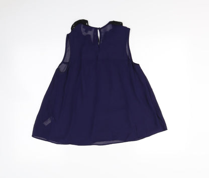 Womens UK Size 8 Topshop Blue Basic Tank
