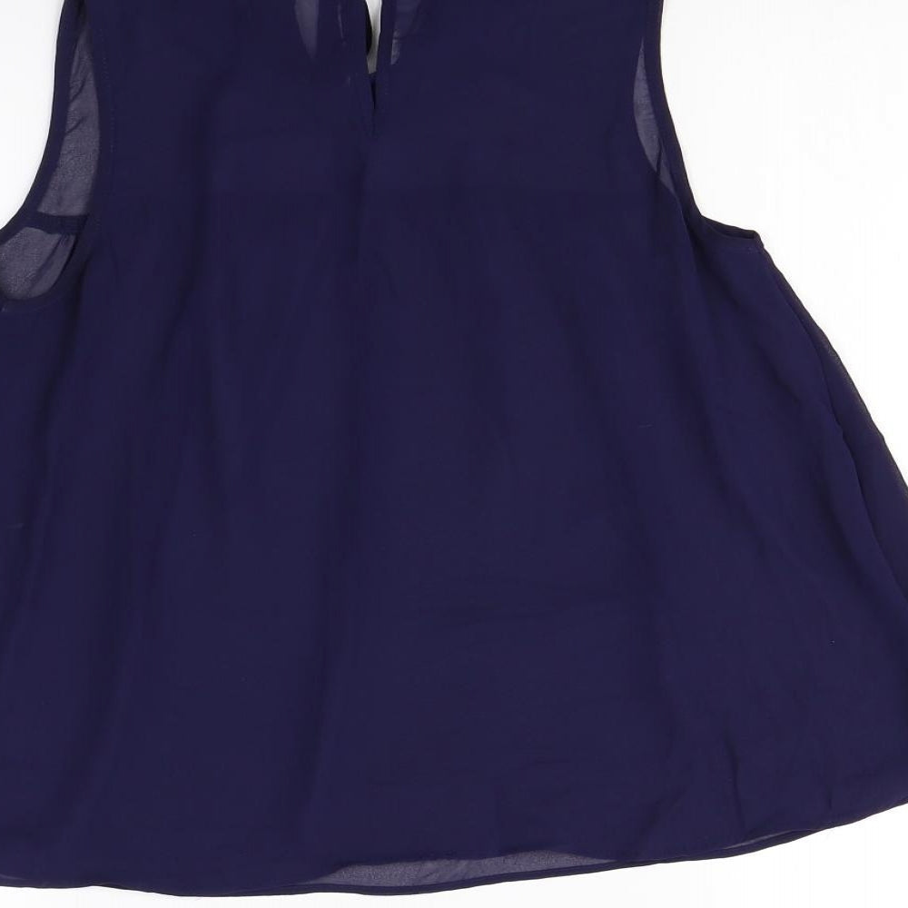 Womens UK Size 8 Topshop Blue Basic Tank