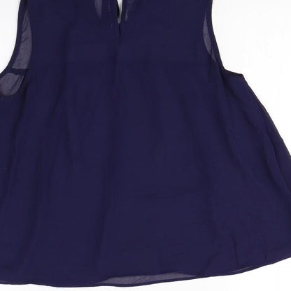 Womens UK Size 8 Topshop Blue Basic Tank
