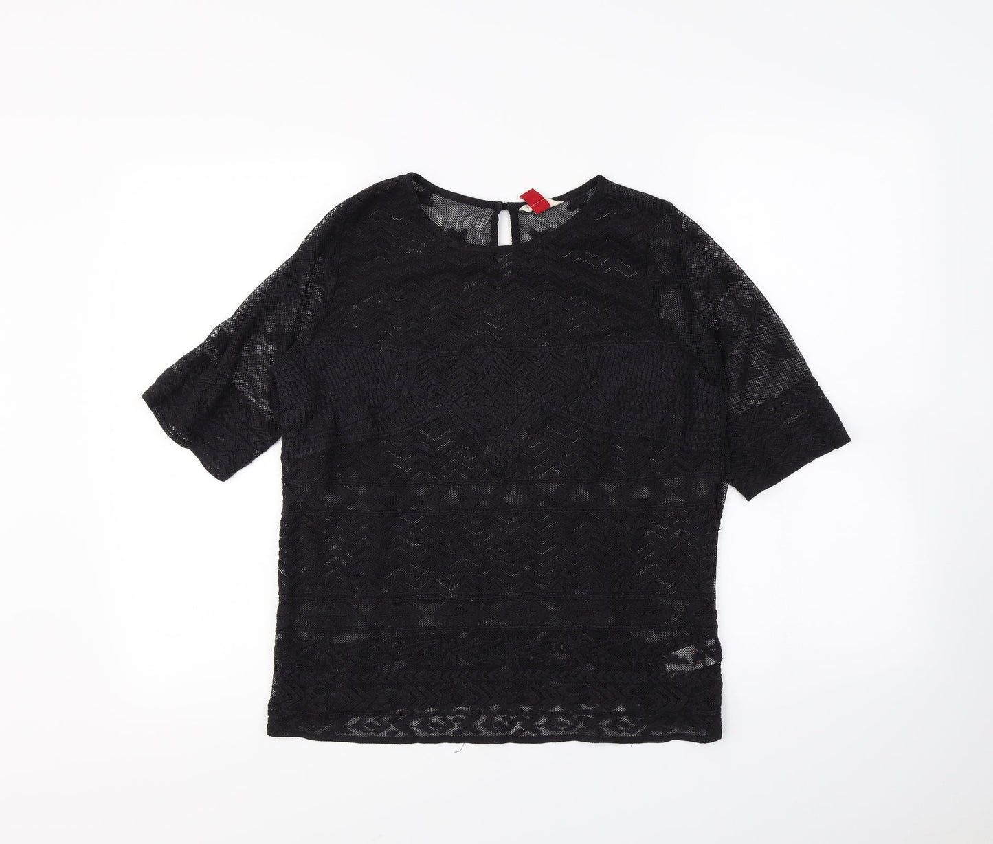 Womens UK Size 12 Falmer Heritage Black Basic T-Shirt