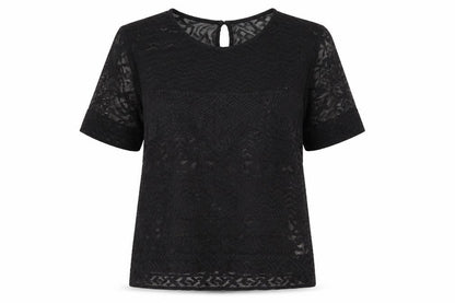 Womens UK Size 12 Falmer Heritage Black Basic T-Shirt