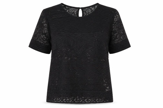 Womens UK Size 12 Falmer Heritage Black Basic T-Shirt