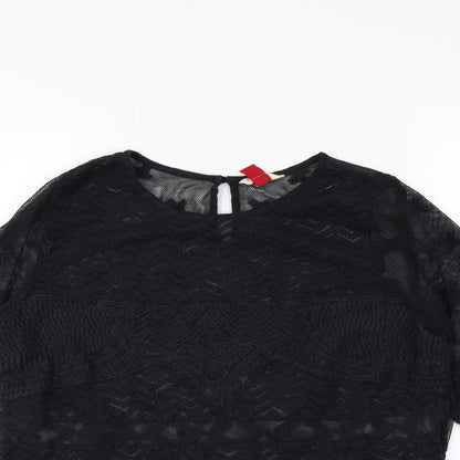 Womens UK Size 12 Falmer Heritage Black Basic T-Shirt