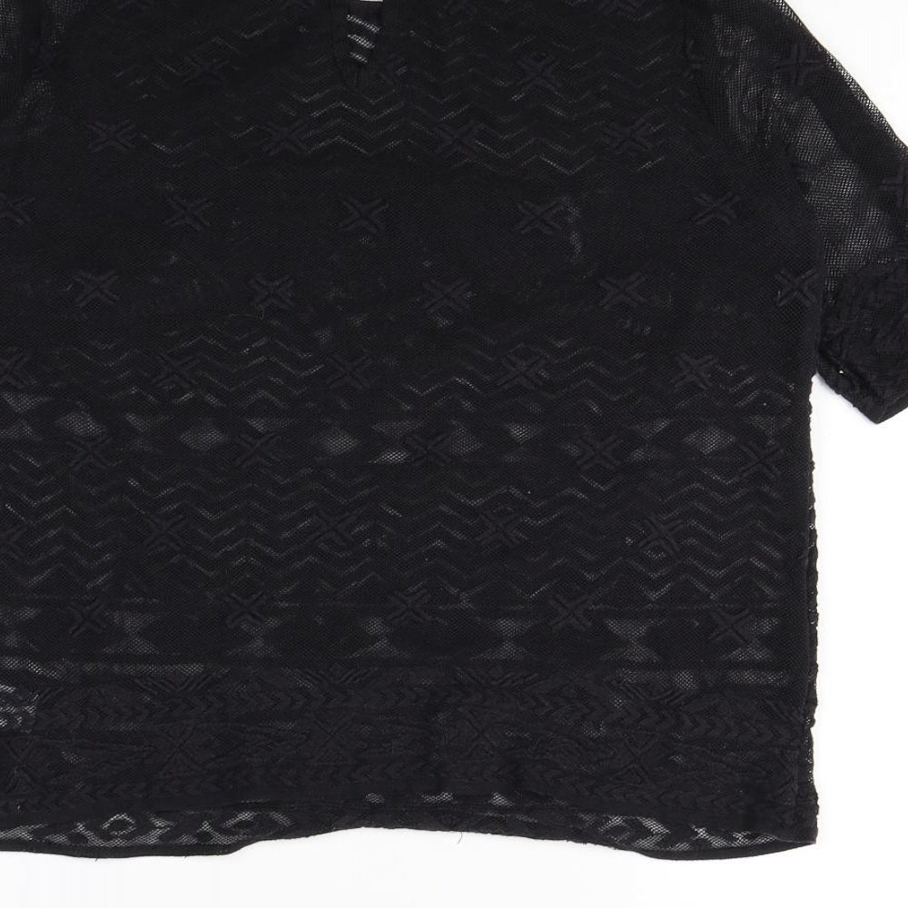 Womens UK Size 12 Falmer Heritage Black Basic T-Shirt