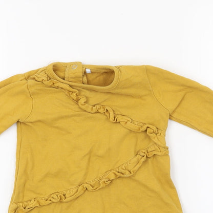 TU Girls Yellow   Shirt Dress  Size 12-18 Months