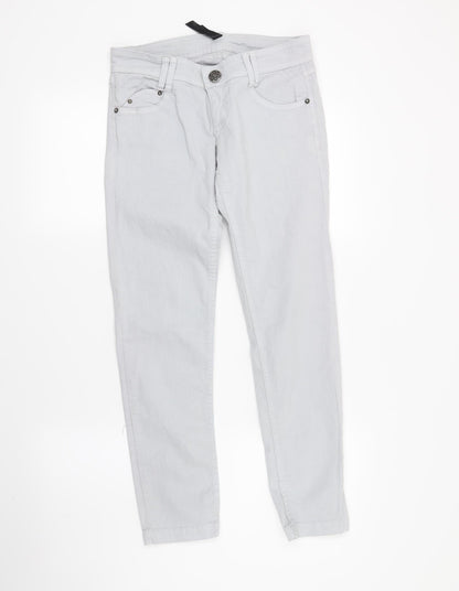 Womens UK Size 8 Stradivarius Regular Fit Skinny Grey Jeans