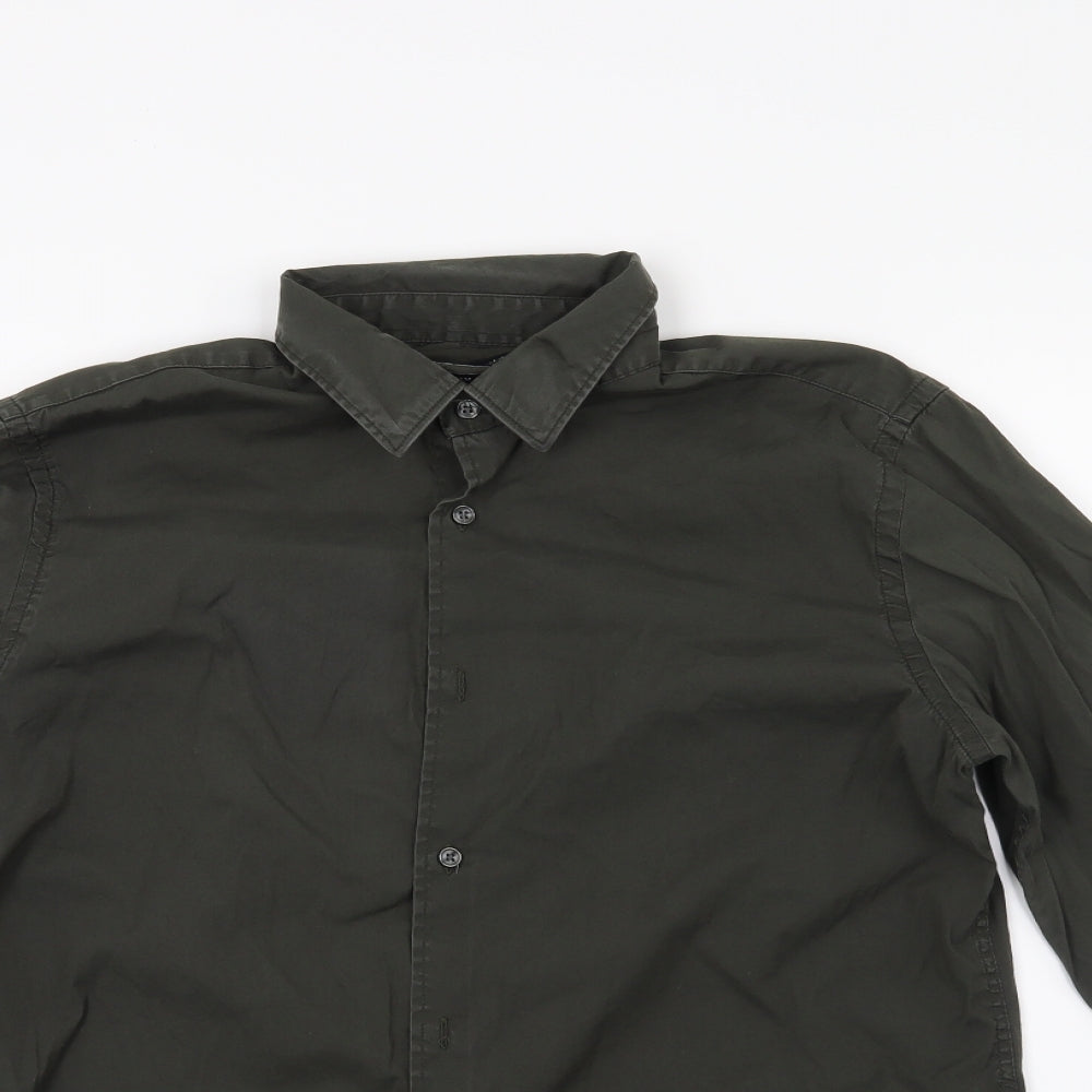 zara man Mens Green    Button-Up Size M