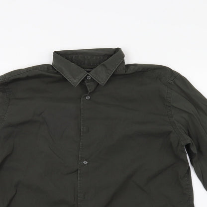 zara man Mens Green    Button-Up Size M