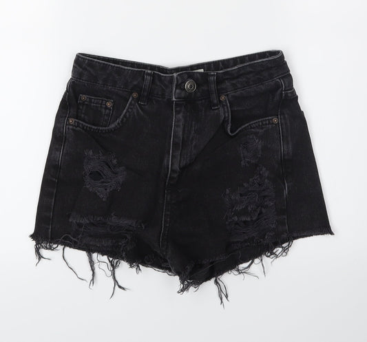 denim co Womens Grey  Denim Mom Shorts Size 6 - distressed