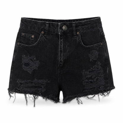 denim co Womens Grey  Denim Mom Shorts Size 6 - distressed