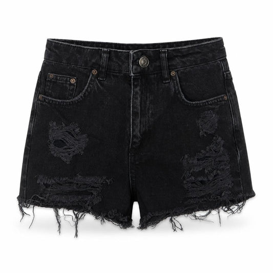 denim co Womens Grey  Denim Mom Shorts Size 6 - distressed