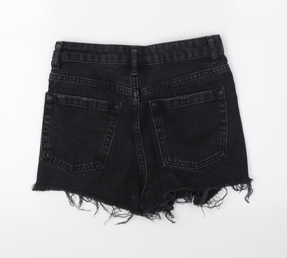 denim co Womens Grey  Denim Mom Shorts Size 6 - distressed