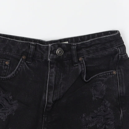 denim co Womens Grey  Denim Mom Shorts Size 6 - distressed