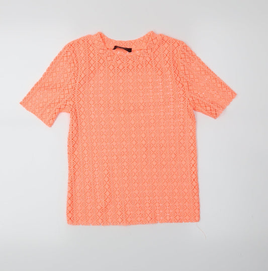 Bershka Womens Orange   Pullover Jumper Size S  - neon