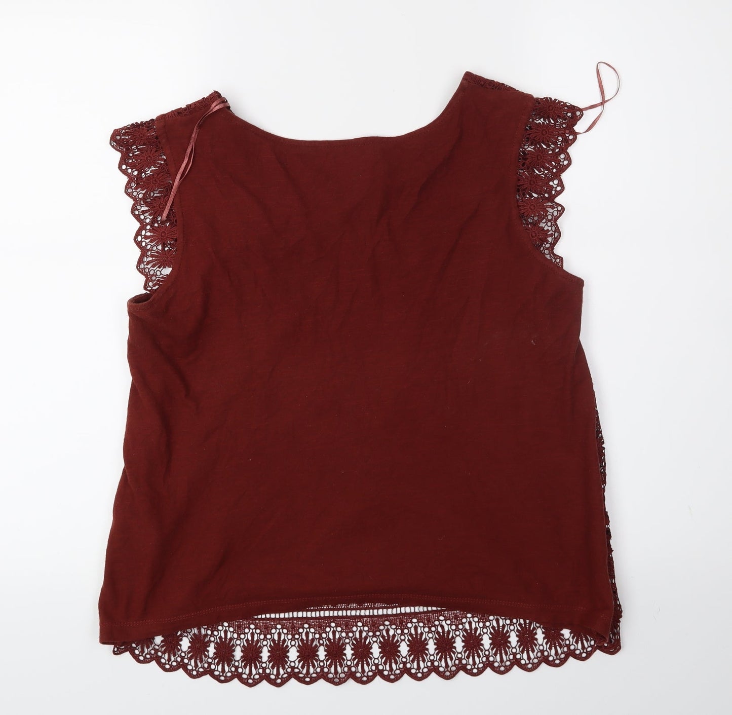 Womens UK Size L Stradivarius Red Basic Blouse