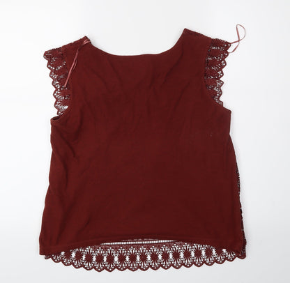 Womens UK Size L Stradivarius Red Basic Blouse