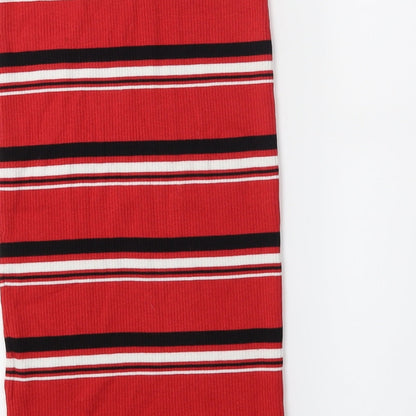 H&M Womens Red Striped  Straight & Pencil Skirt Size XS