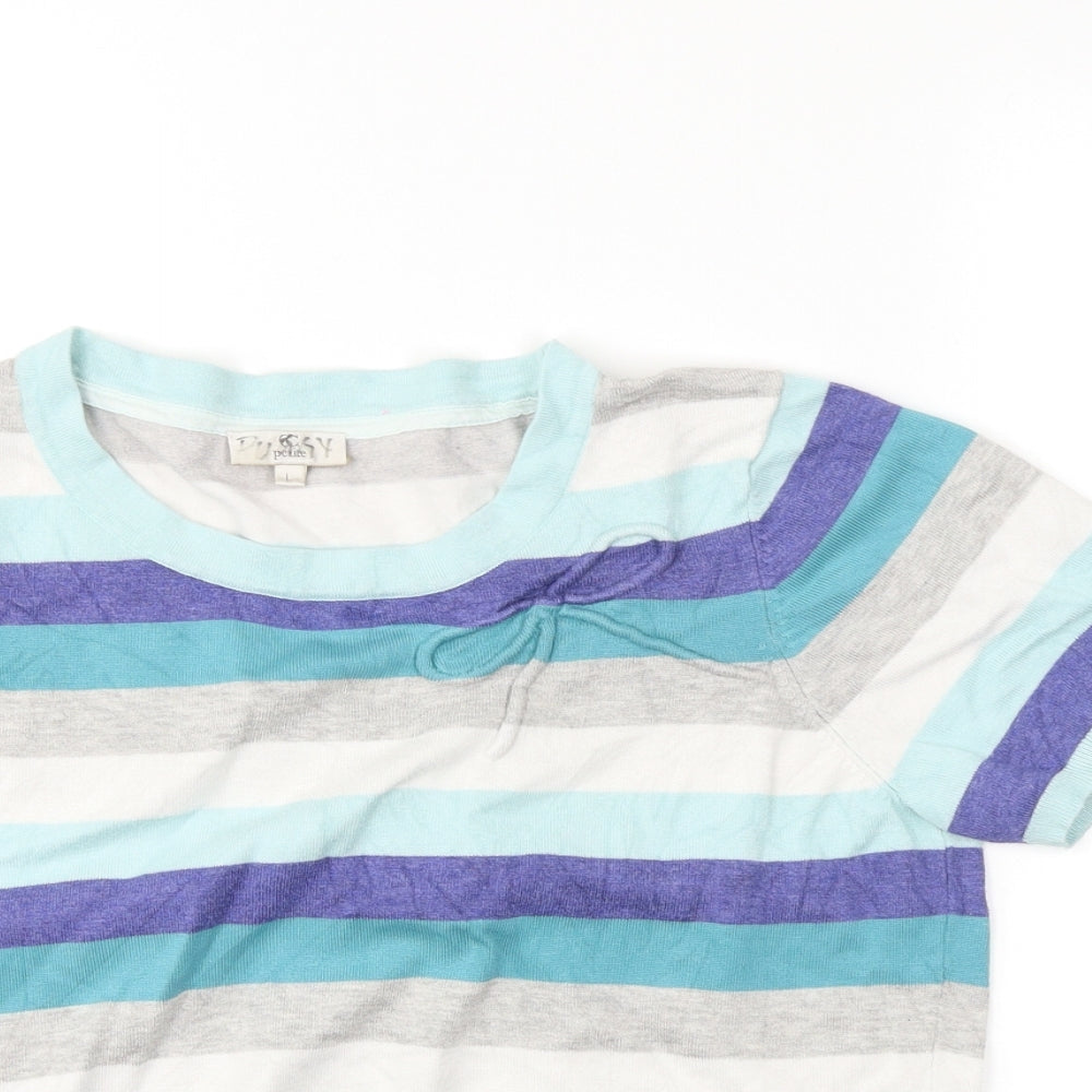 Womens UK Size L Petite Blue Basic Tank