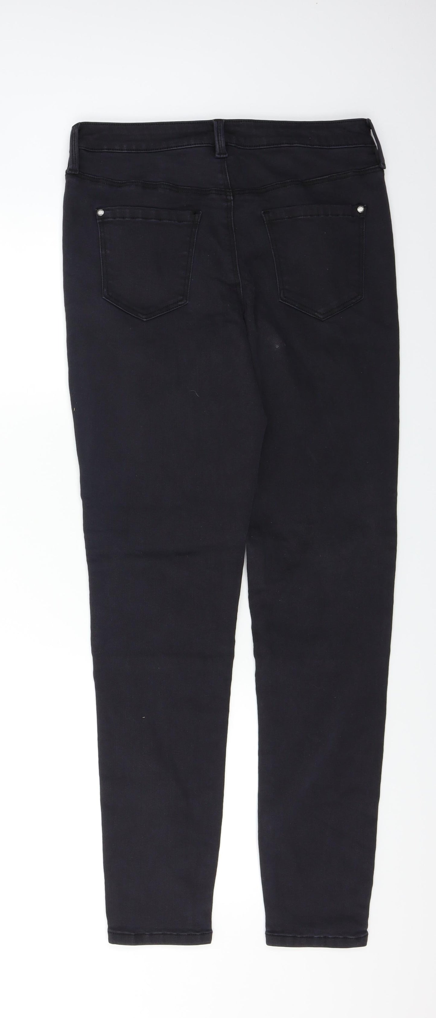Womens UK Size 8 Preworn Regular Fit Skinny Black Jeans