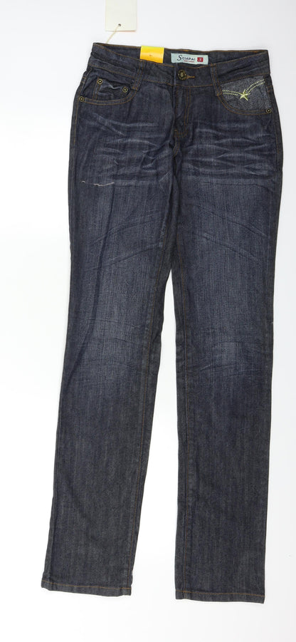 Sciapai Womens Blue  Denim Straight Jeans Size S L31 in
