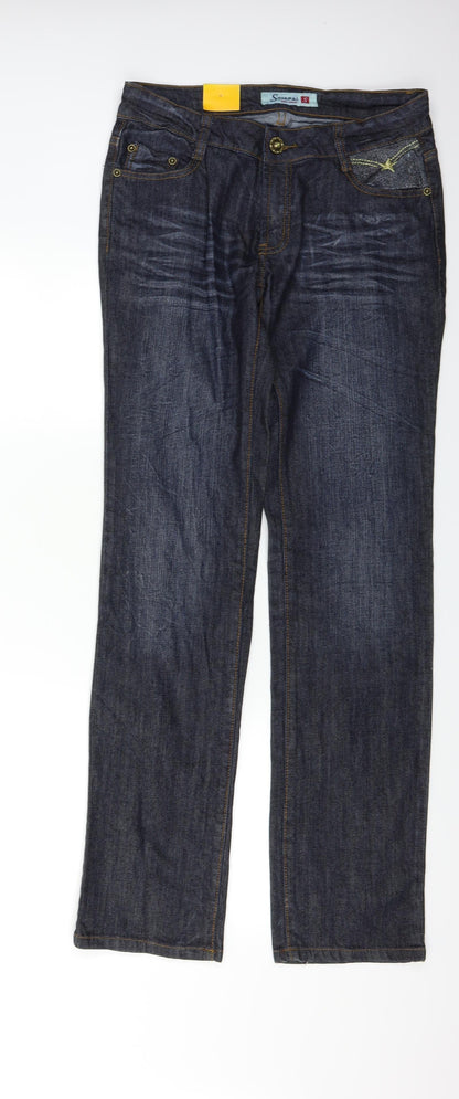 Sciapai Womens Blue  Denim Straight Jeans Size S L31 in