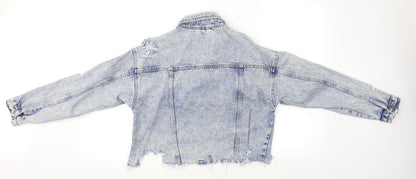 New Look Womens Blue  Denim Jacket  Size 8  - Distressed