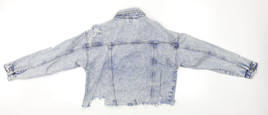 New Look Womens Blue  Denim Jacket  Size 8  - Distressed