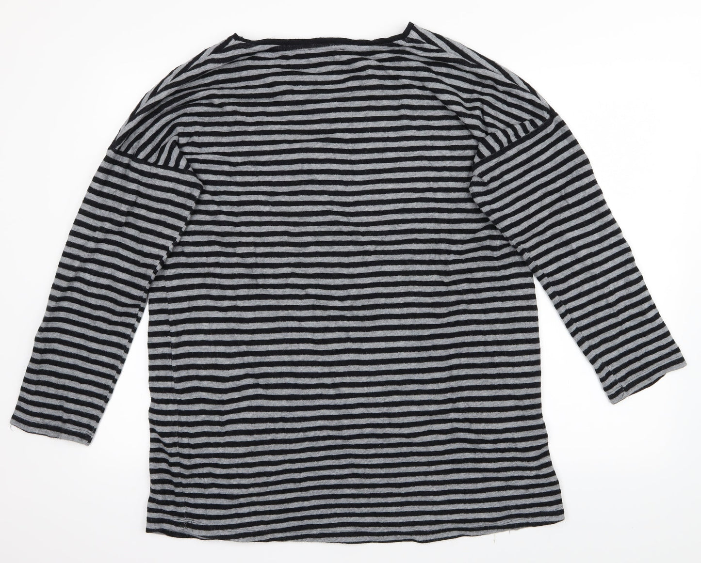 NEXT Womens Grey Striped  Pullover Jumper Size 16