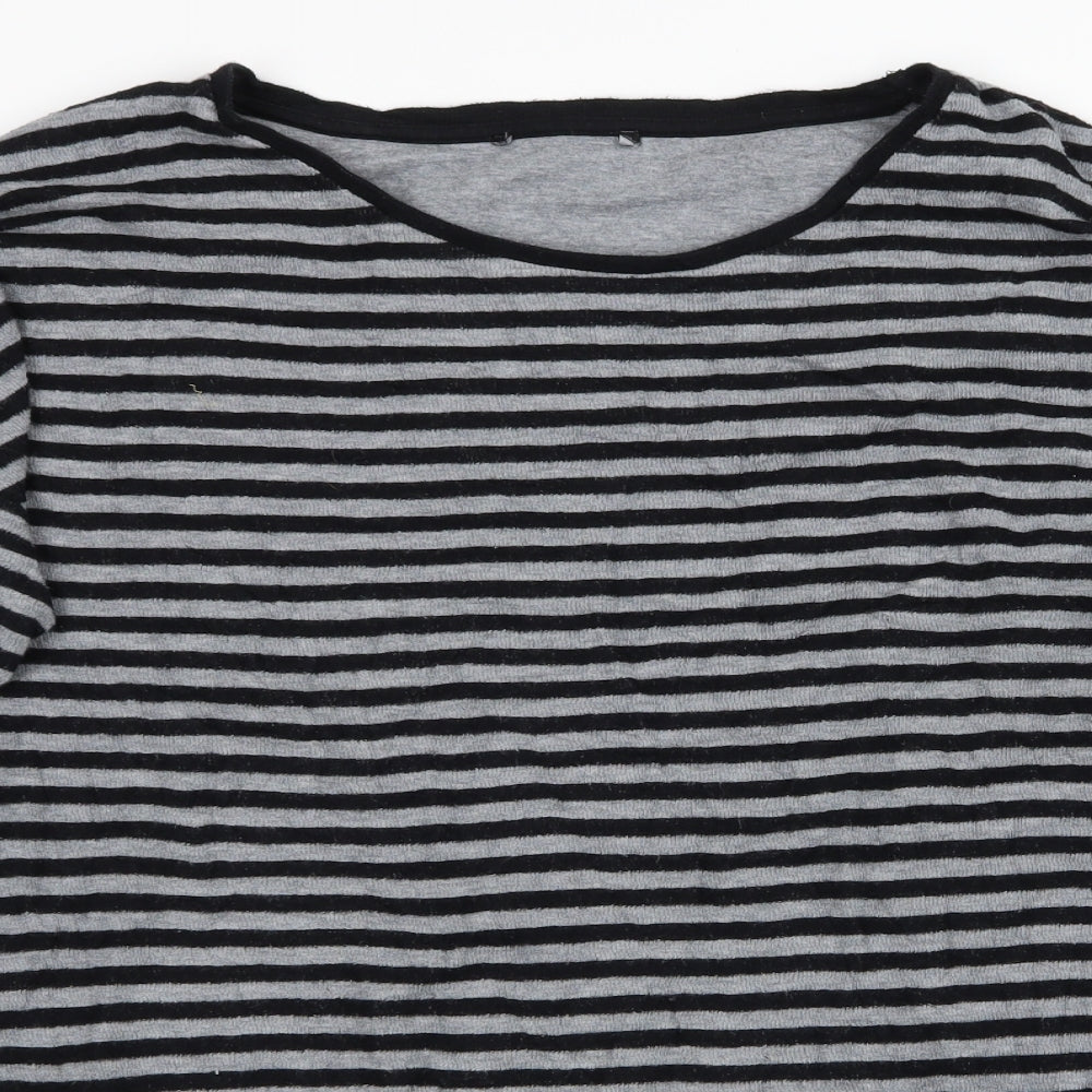 NEXT Womens Grey Striped  Pullover Jumper Size 16