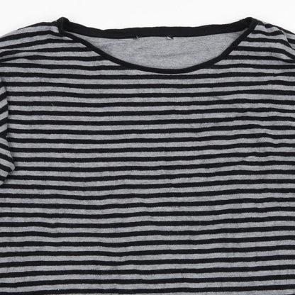 NEXT Womens Grey Striped  Pullover Jumper Size 16