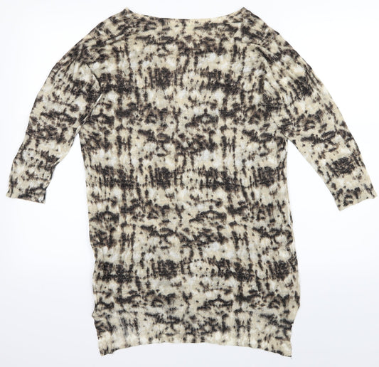 M&S Womens Yellow Fair Isle  Shirt Dress  Size 10