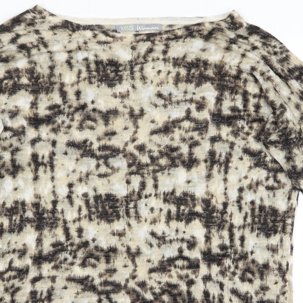 M&S Womens Yellow Fair Isle  Shirt Dress  Size 10