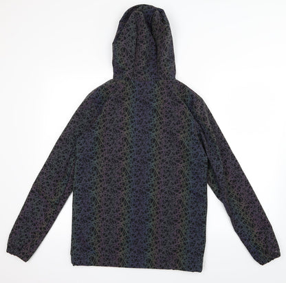 ellesse Womens Black Geometric  Windbreaker Coat Size 6