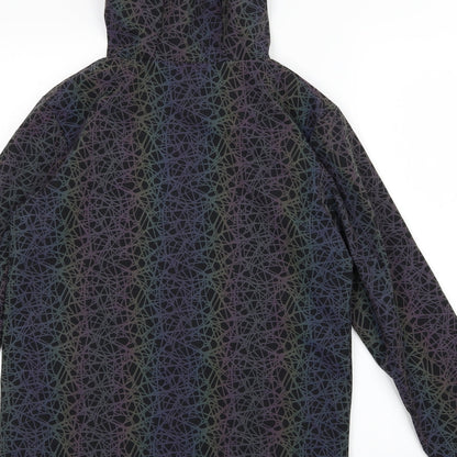 ellesse Womens Black Geometric  Windbreaker Coat Size 6