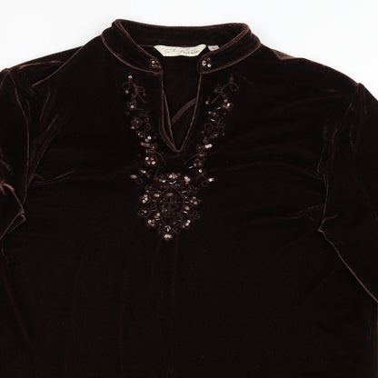 Style By Ewm Womens Brown   Pullover Jumper Size S
