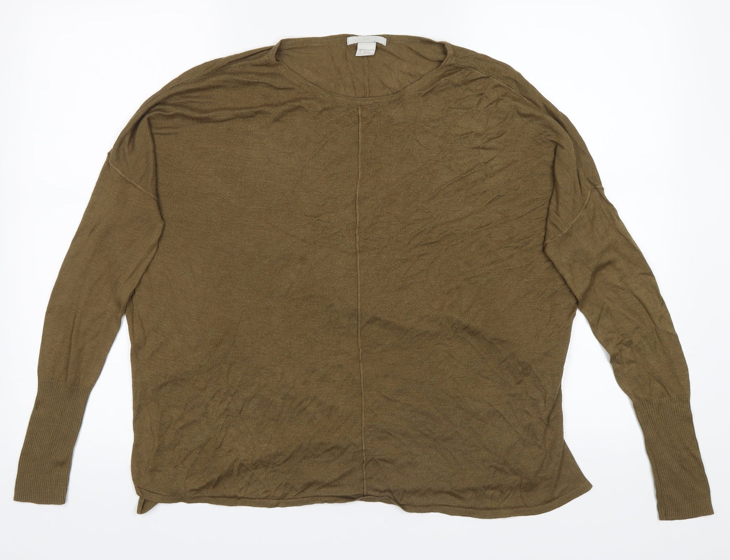 Womens UK Size S H&M Brown Basic T-Shirt