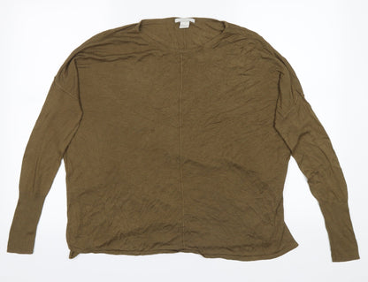 Womens UK Size S H&M Brown Basic T-Shirt