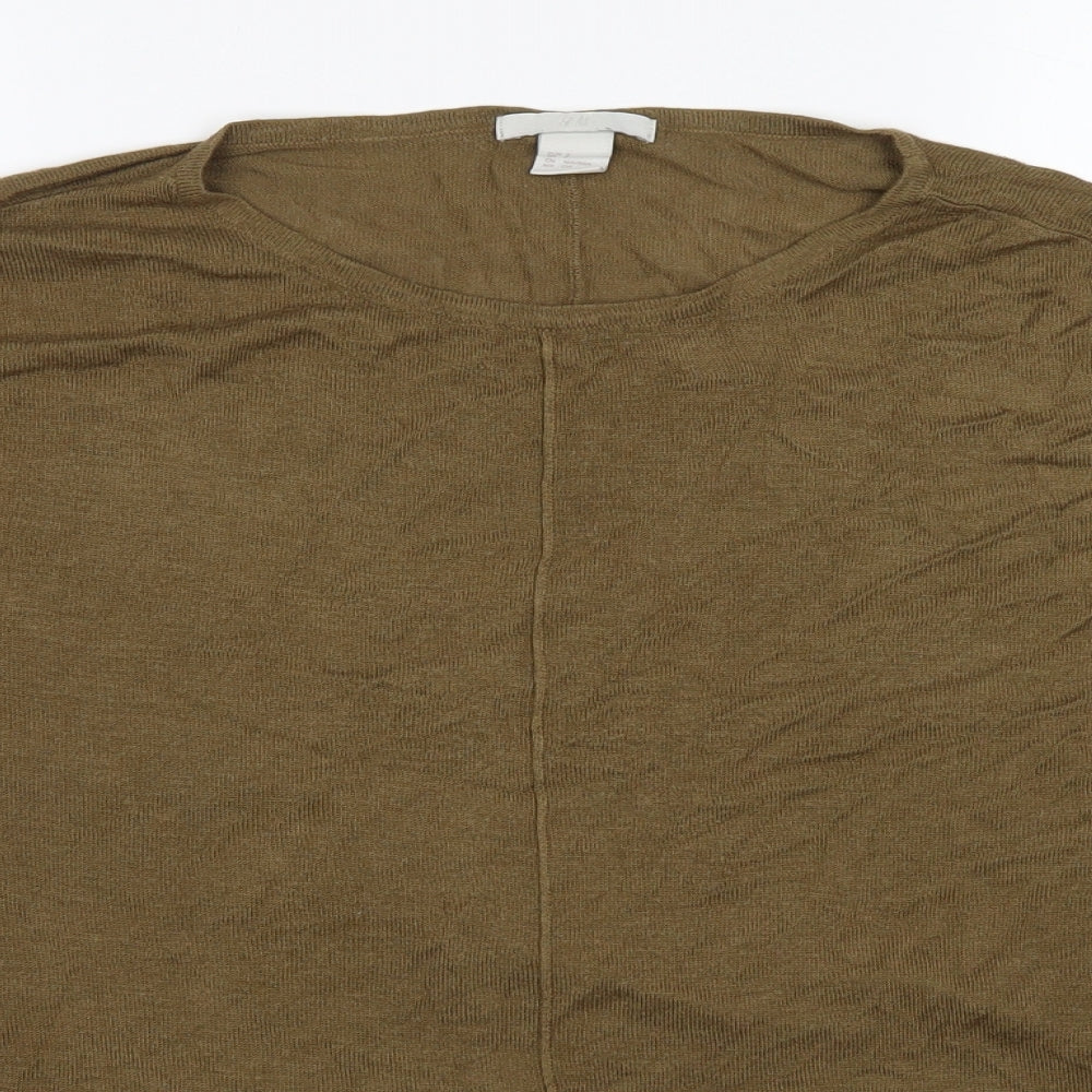 Womens UK Size S H&M Brown Basic T-Shirt
