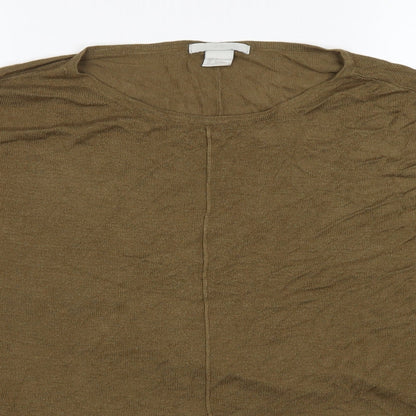 Womens UK Size S H&M Brown Basic T-Shirt