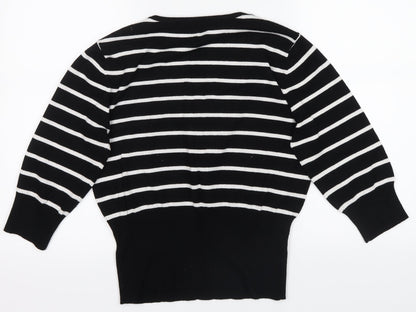 Womens UK Size 14 Petite Black Basic T-Shirt