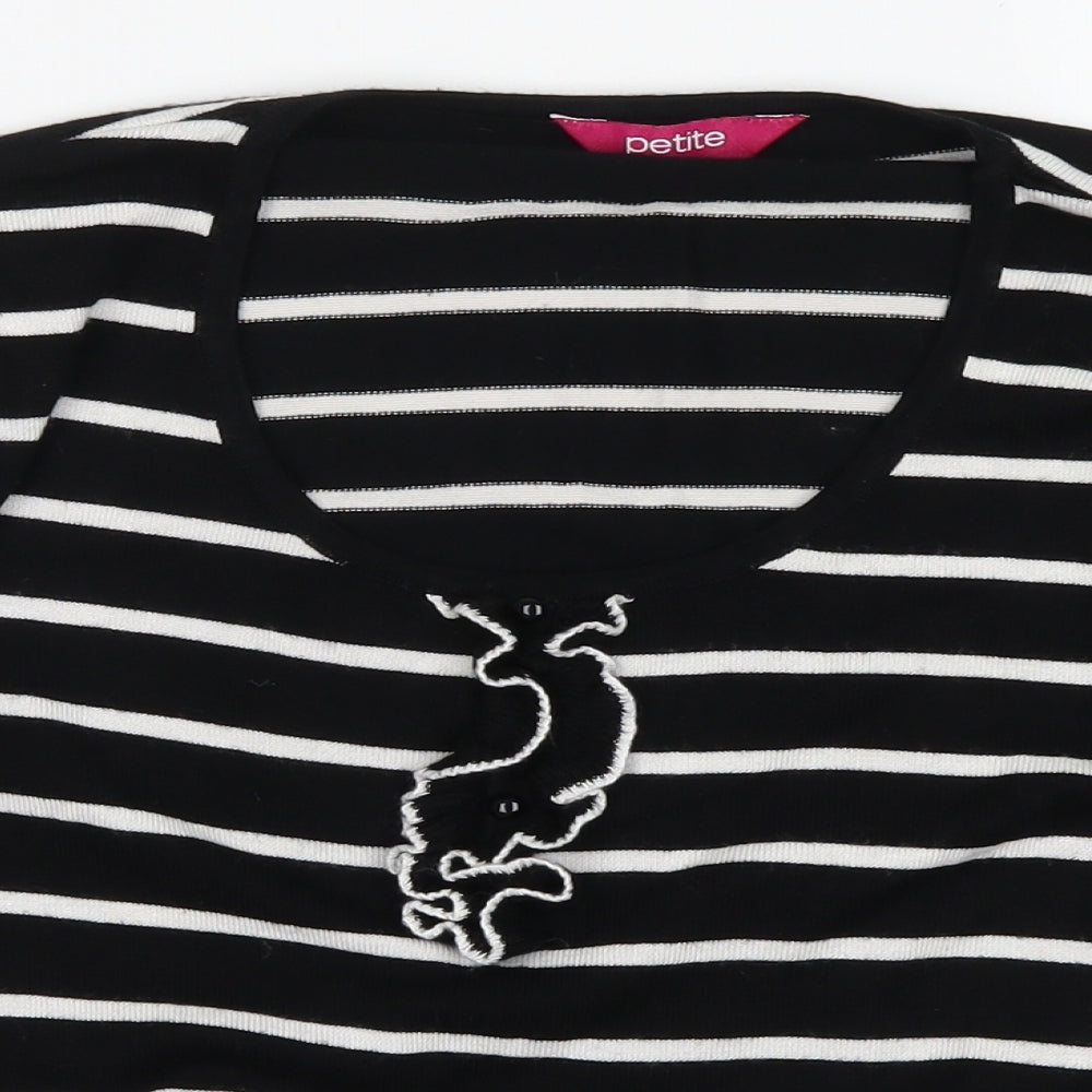 Womens UK Size 14 Petite Black Basic T-Shirt