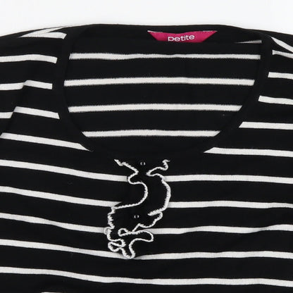 Womens UK Size 14 Petite Black Basic T-Shirt