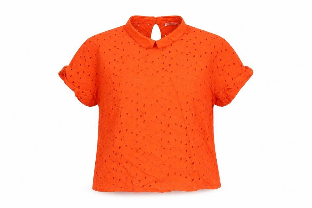 Mademoiselle R Womens Orange   Basic T-Shirt Size 10
